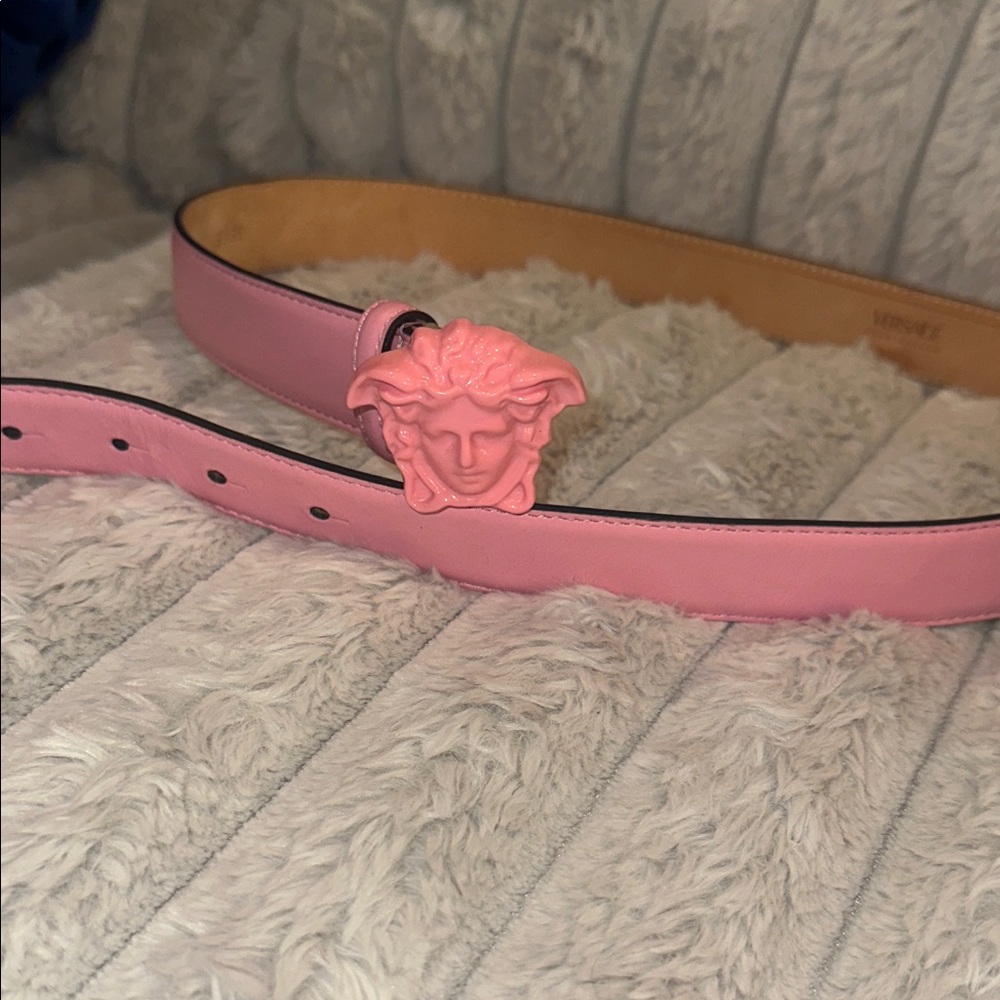 Versace Pink Medusa Belt for Women